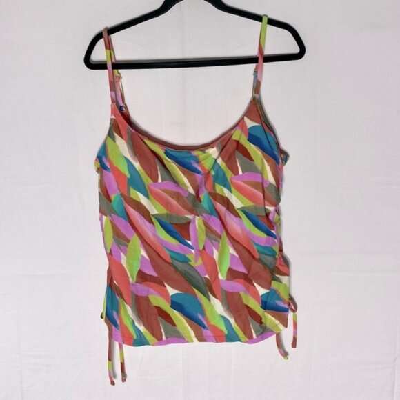 5/$25 George Colourful Print Tankini Bikini Top Swim Top XXL - Picture 1 of 10